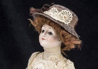 Lot 63 - A rare Kestner 172 Gibson Girl shoulder-head doll circa 1905