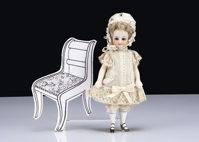 Lot 78 - A Gebuder Kuhnlenz all-bisque Mignonette swivel head child doll