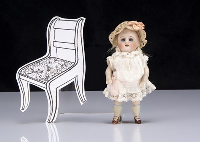 Lot 83 - A small Kestner 208 all-bisque swivel head doll