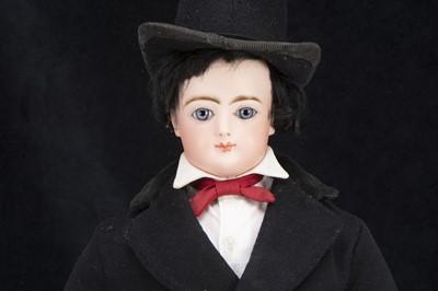 Lot 88 - A late 19th century Gaultier male shoulder-head fashionable doll