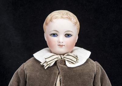Lot 90 - A rare German bisque shoulder-head boy doll