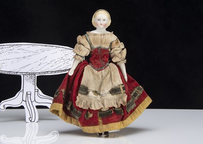 Lot 120 - A mid 19th century Simon & Halbig dolls’ house shoulder head doll