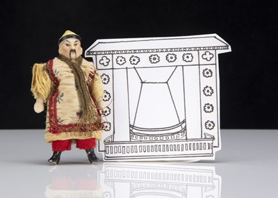 Lot 121 - An all bisque dolls’ house Chinaman