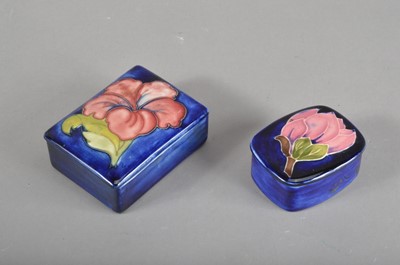 Lot 340 - An early Moorcroft pottery rectangular covered box