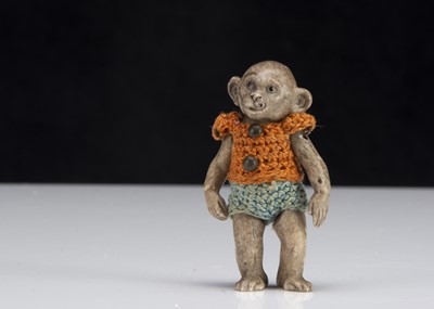 Lot 137 - A Hertwig all-bisque monkey dolls’ house doll