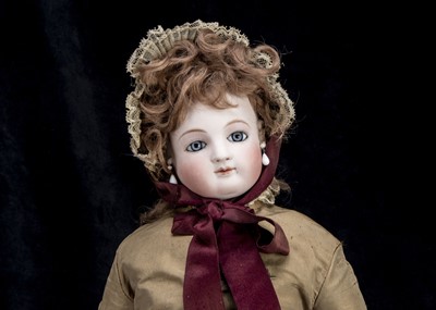 Lot 149 - A large Francois Gaultier pressed bisque swivel head fashionable doll