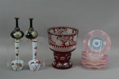 Lot 342 - Victorian and Later Vaseline and Other Decorative Glassware