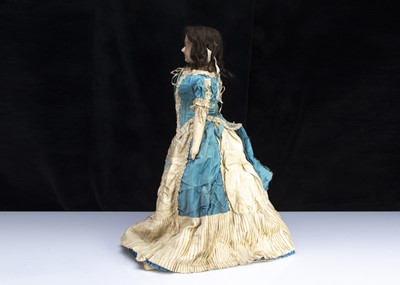 Lot 159 - A large mid 19th century English wax papier-mache doll