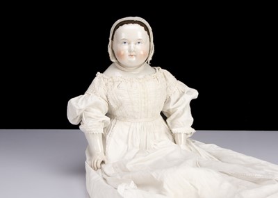 Lot 160 - A rare 19th century German china shoulder head infant