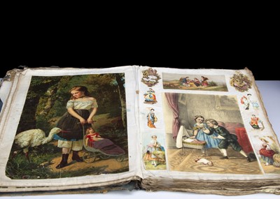 Lot 184 - A mid 19th century scrap book on linen