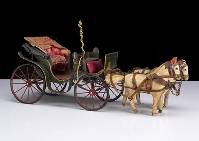 Lot 185 - A late 19th century French tinplate Victoria carriage