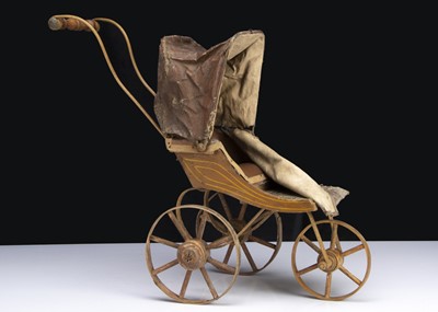 Lot 190 - A 19th century three-wheeled dolls’ pushchair