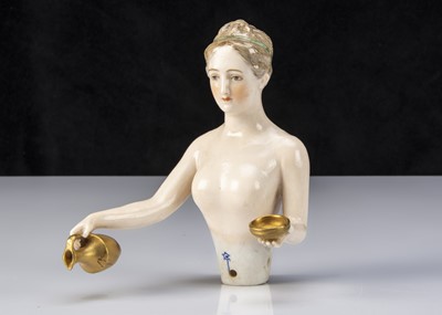 Lot 210 - A rare Dressel & Kister half-doll holding jug and shallow bowl