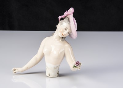 Lot 214 - A Dressel & Kister half-doll in pink hat