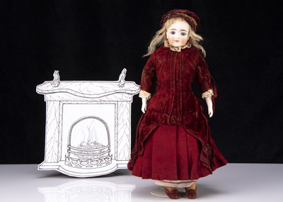 Lot 241 - A late 19th century Kling shoulder-head doll with solid domed head