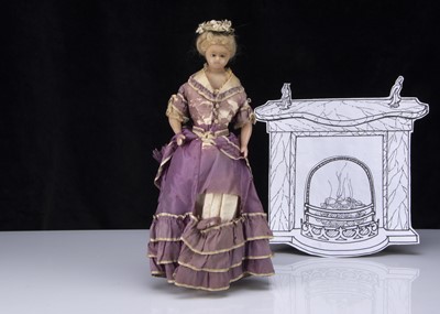 Lot 269 - An English poured wax shoulder-head doll