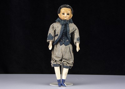 Lot 270 - A 19th century German wax over composition boy doll