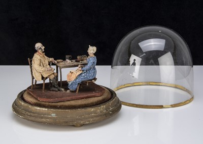 Lot 280 - An unusual 19th century paper model of farmer and his wife