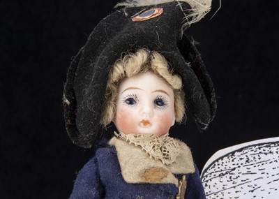 Lot 296 - An all-bisque dolls' house doll in French revolutionary uniform