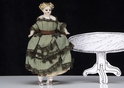 Lot 314 - A Alt, Beck & Gottschalck bisque shoulder-head dolls’ house doll