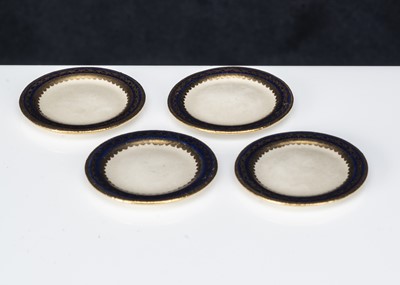 Lot 316 - Four fine early 20th century dolls' house Continental hard paste porcelain dinner plates