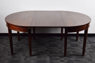 Lot 36 - A George III style mahogany D-end dinning table