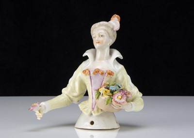 Lot 358 - A fine Carl Thieme half-doll with basket of flowers