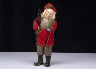 Lot 375 - A rare early 20th century bisque faced Father Christmas