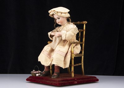 Lot 382 - A Roullet & Decamps knitting girl automaton