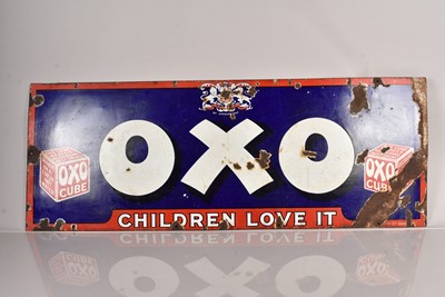 Lot 120 - A large vintage 'Oxo' enamel advertising sign