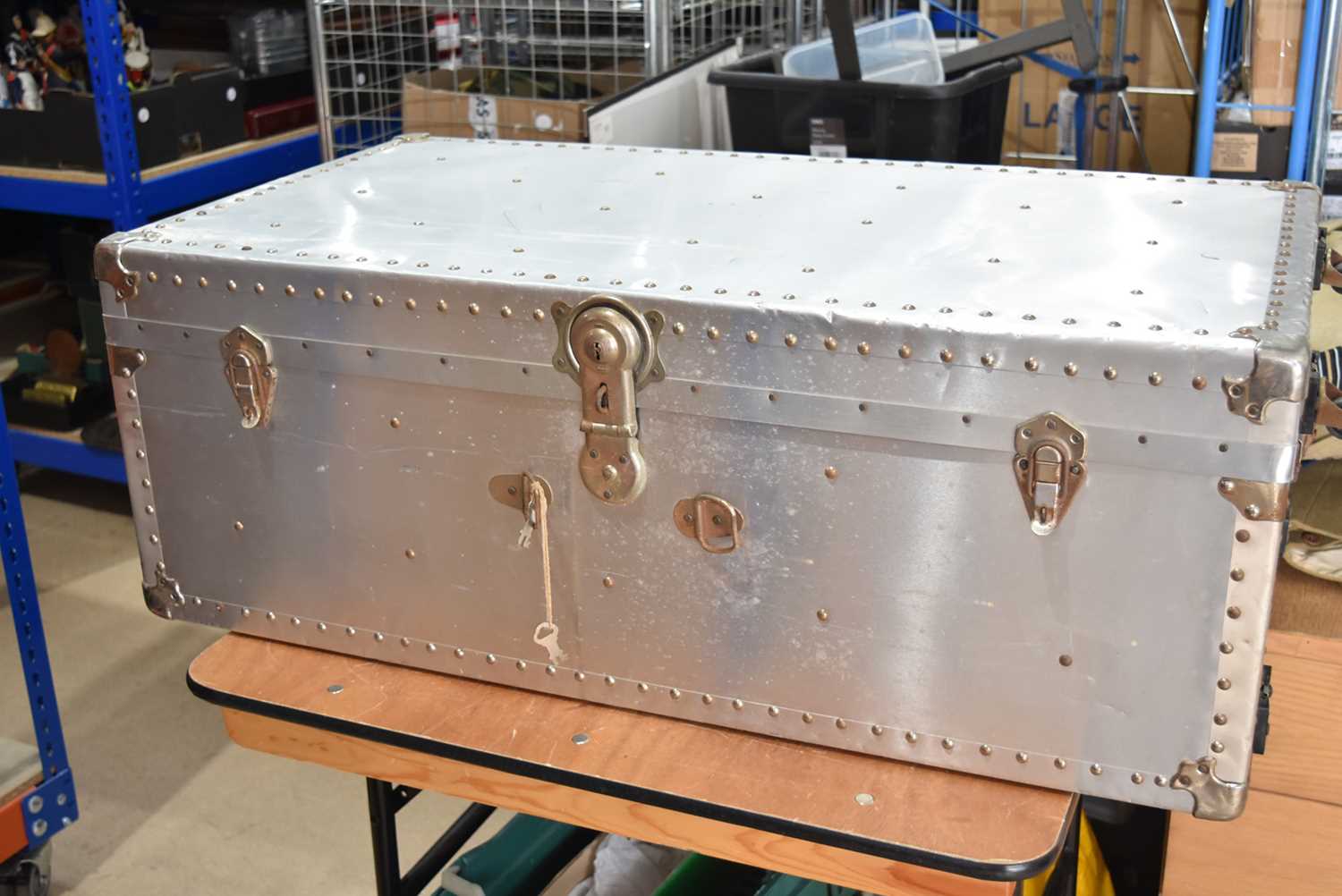 Lot 134 - An Aluminium Travelling trunk