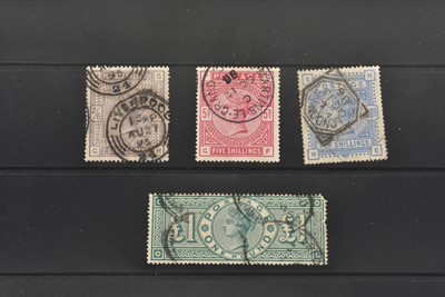 Lot 196 - Four Victorian High Value stamps