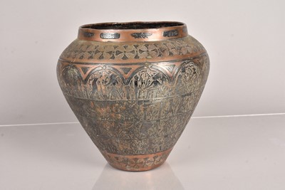 Lot 282 - A Egyptian heavy brass vase