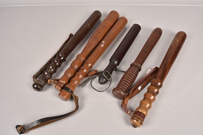 Lot 325 - Six wooden Truncheons