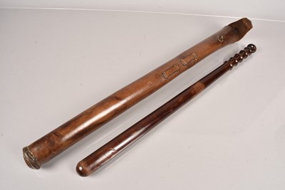 Lot 342 - A vintage Mounted Police Officer's wooden Truncheon