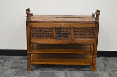 Lot 4 - A 20th century hardwood Indian cabinet