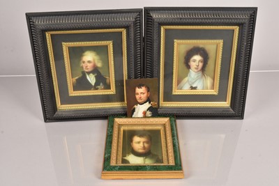 Lot 456 - A hand painted portrait of Napoleon Bonaparte