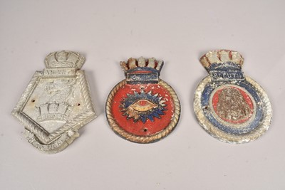 Lot 482 - Three cast metal Ship Plaques