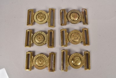 Lot 547 - A group of six Regimental belt buckles