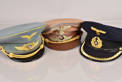 Lot 591 - Three Reproduction/Re-Enactment Third Reich Caps