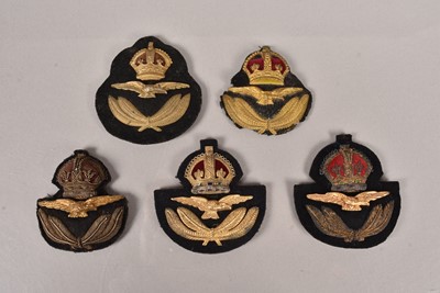 Lot 636 - A group of five RAF Officer's badges