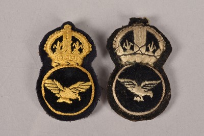 Lot 637 - Two WWI Period Women's Royal Air Force embroided cap badges