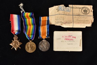 Lot 652 - A WWI Bedfordshire Regiment Trio