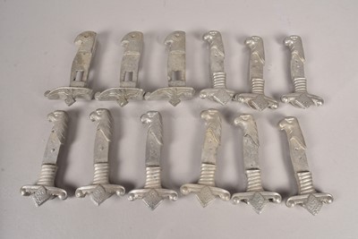 Lot 654 - An assortment of unfinished reproduction German Teno Hewer and RAD Leader dagger handles