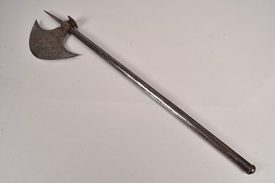 Lot 691 - A Persian Qajar Inlaid steel axe