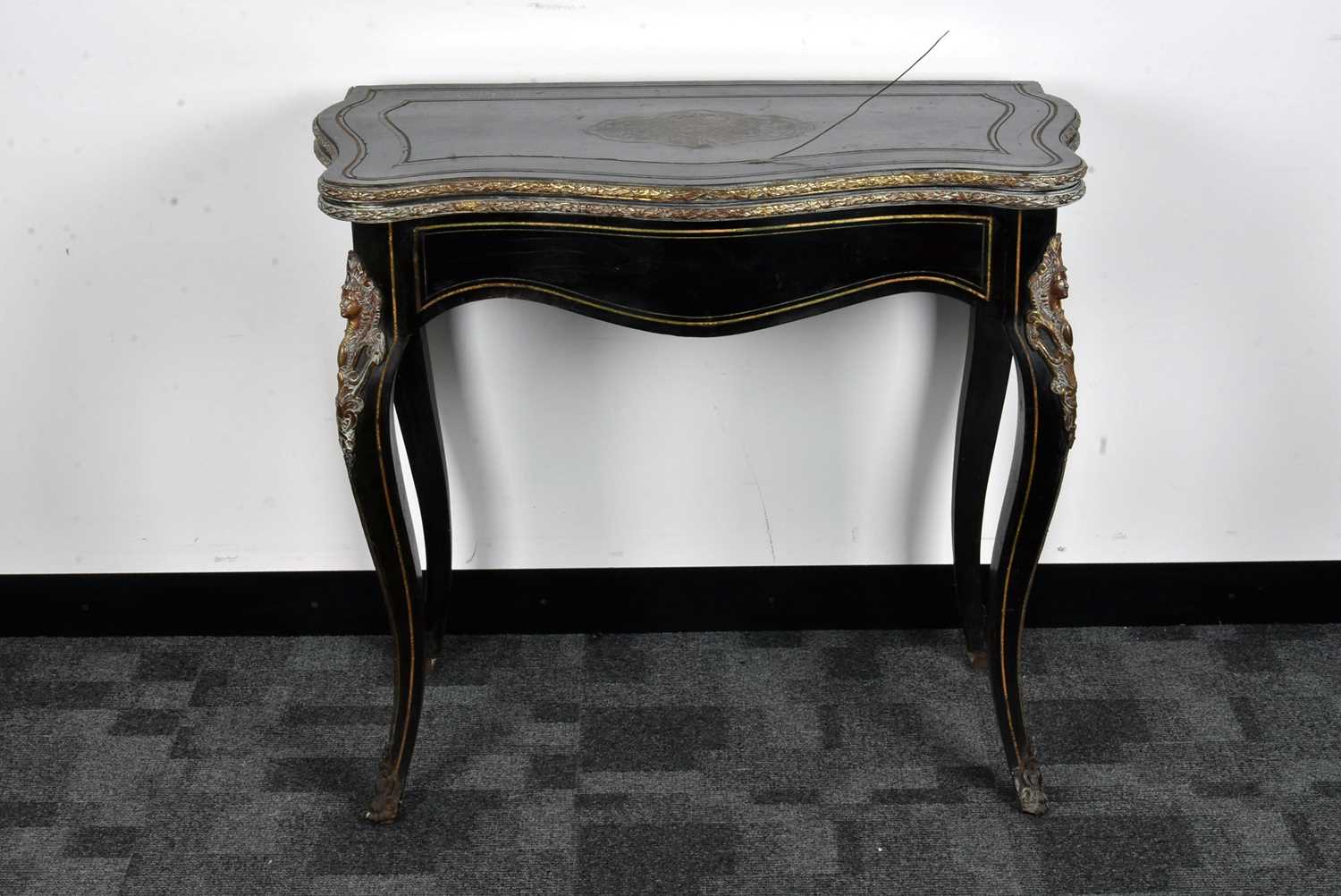 Lot 45 - A 19th century French Boulle work style card table