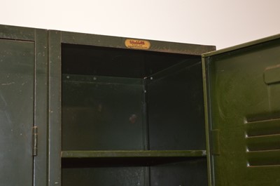Lot 46 - A pair of 20th century green painted pressed steel lockers