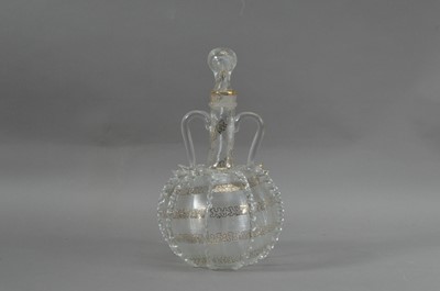 Lot 54 - A Danish glass twin handled decanter