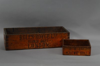 Lot 61 - Two wooden Rolls Royce tool boxes
