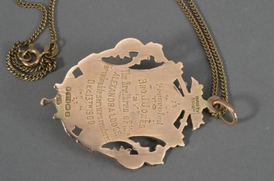 Lot 64 - A Victorian 9ct. gold presentation Masonic medallion